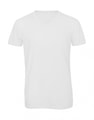 Heren T-shirt V Hals B&C Triblend TM057 White